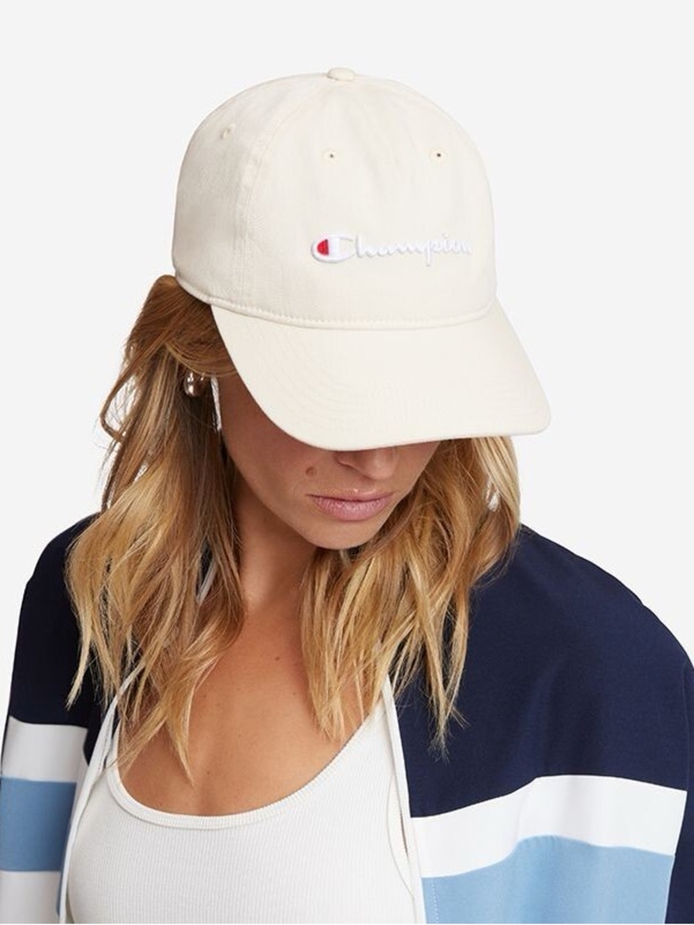 Champion Women's Cream Script Logo Baseball Cap
